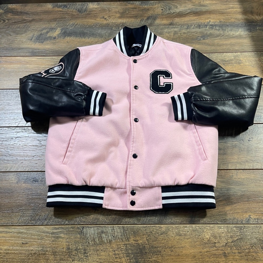Crumbl Cookies Class of 23 Pink Varsity Letterman Jacket S Quilted Inner Sporty